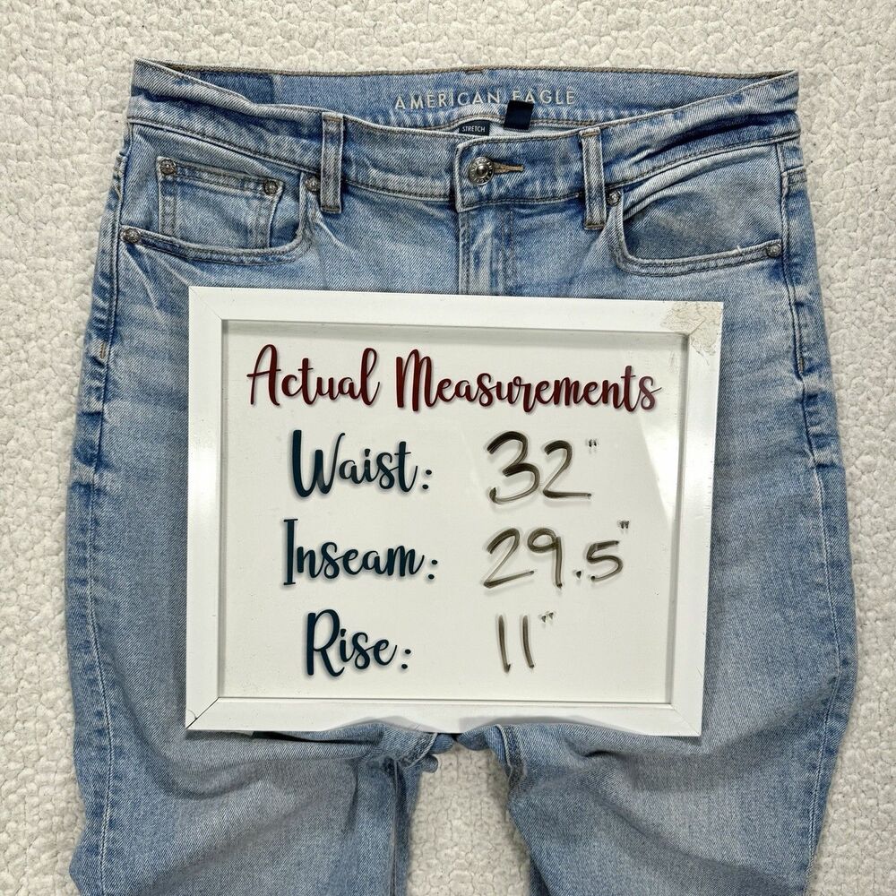 American Eagle Super High Rise Straight Jeans Women’s 10 (32x29.5) Y2K Grunge - Picture 12 of 12